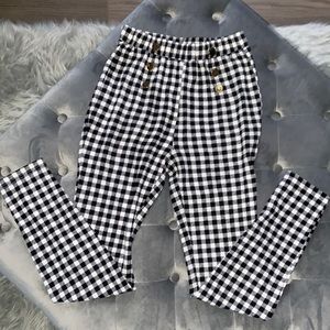 White and black pants